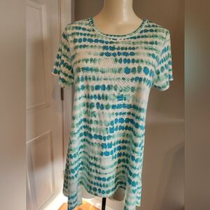 Lularoe Teal and White Short Sleeve Top